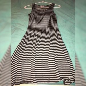 Bongo Black and Grey Striped Dress